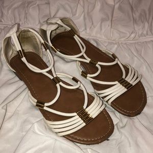 White strappy sandals